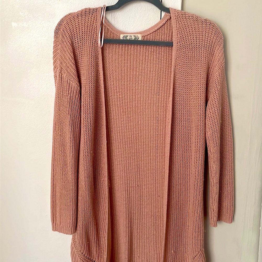 Pink Rose knit cardigan/duster